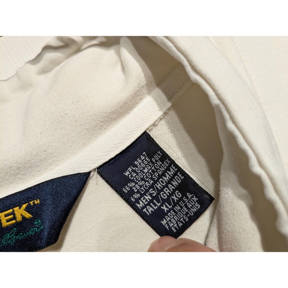 Eddie Bauer EBTEK Pullover Mens XLT‎ White Quarter Zip Mock Neck Chest Pocket - Picture 6 of 16